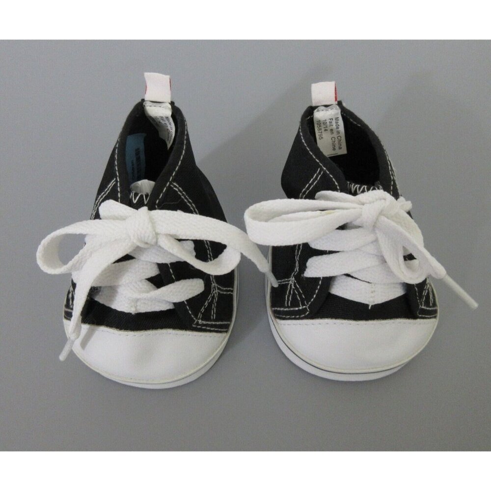 Build A Bear High Top Black & White Sneakers Shoes Teddy Converse Style BABW